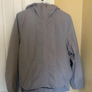 Lululemon Gray Hooded Waterproof rain jacket size 8.